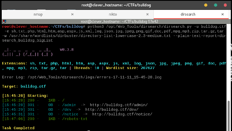 A8 – big dirsearch result